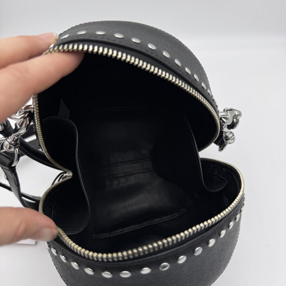 Rebecca Minkoff Basketball Bag Crossbody Leather Studded Black Handbag Purse NEW - Picture 7 of 10